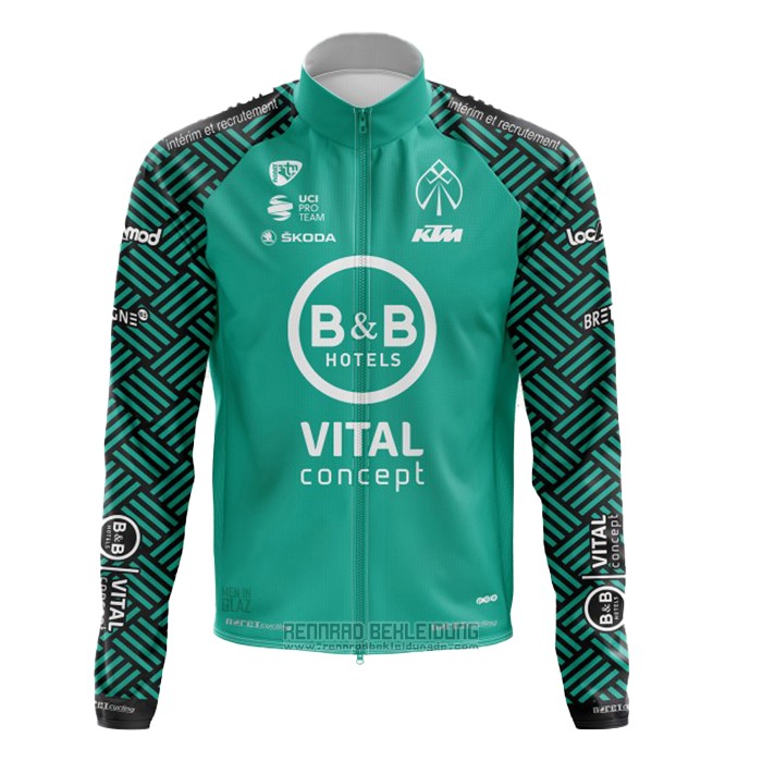 2020 Fahrradbekleidung Vital Concept-BB Hotels Wei Grun Trikot Langarm und Tragerhose - zum Schließen ins Bild klicken